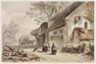 TvB T 461
<br/>
Dorpsgezicht met figuren en een boerenkar
<br/>
<em>Huysmans, Constantinus Cornelis (1810-1886)</em>